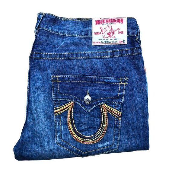 True Religion Jeans Size 40 BILLY RAINBOW Blue - Picture 1 of 9